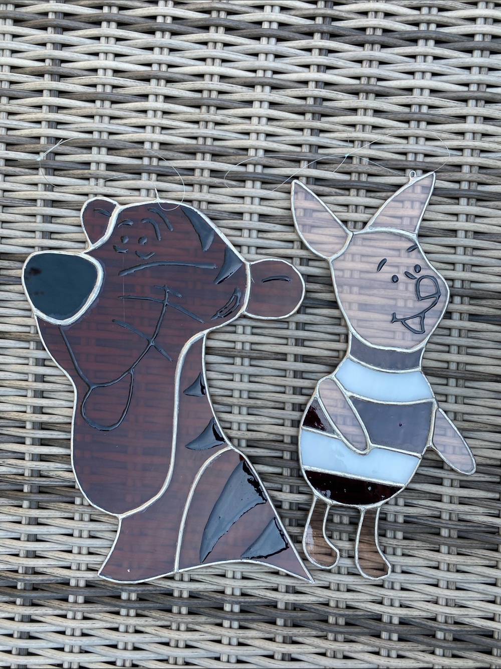 Winnie the Pooh Stained Glass Décor Tiger & Piglet